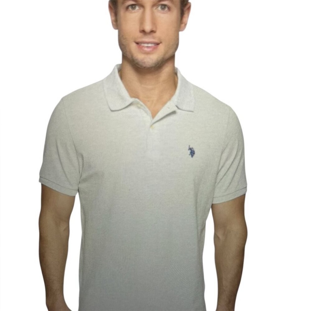 US Polo Performance Short Sleeve Classic Men White Shirt Size:3XL